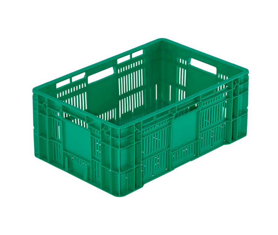 Přepravka E6423 (2-280) zelená, OÚ, perforovaná